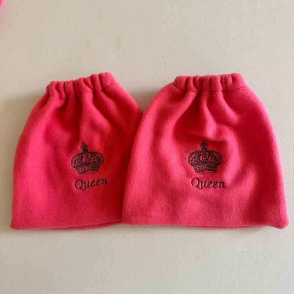 Pink “Queen” embroidered stirrup covers - Picture 3 of 6